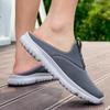 36-46 Unisex Slippers Men's Half Slippers Mesh Meter-breathable Men's Black Mueller Shoes