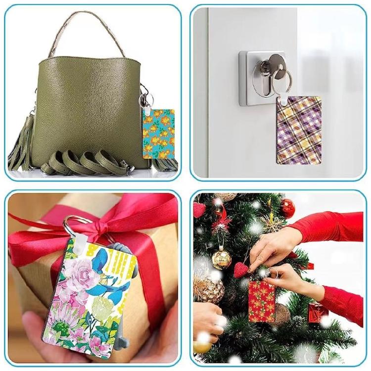 200Pieces Sublimation Blanks for DIY Keychain Craft Ornament with Tassel