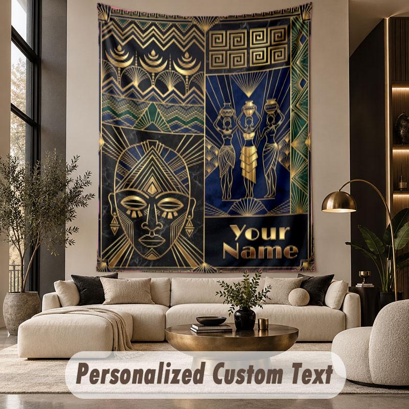 Art Deco (23) Theme Custom Tapestry Personalized Custom Name Text Wall Hanging Tapestry Home Decor Background Cloth