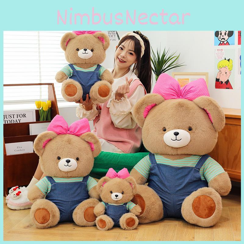 Adorable Pink Bow Teddy Bear Plush Toy Cute Cartoon Animal Design For All Ages Birthday Gift