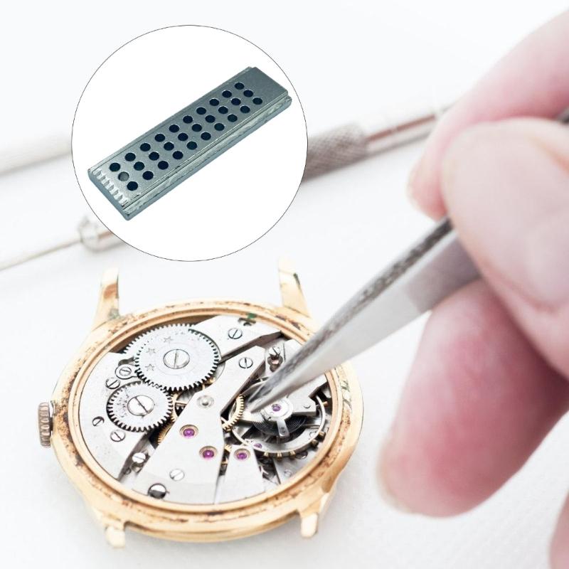 Professional Three Row Hit Block Set For Watch Repair With Permanent Steel Building And Ergonomic Plan