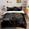 Dark Warrior Bedding Set with Fiery Scene Bedding set (1 duvet cover, 2 pillowcases, duvet not included)