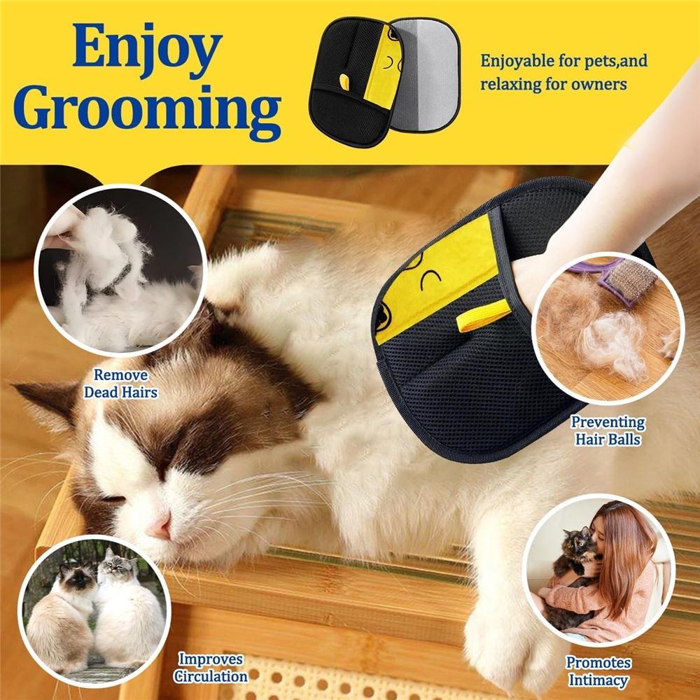 2-Pack Pet Hair Removal Gloves, Static-Cled Pet Hair Removal Gloves, Reusable Pet Grooming Tool, Ideal For Bathing, Hair Removal, And Grooming