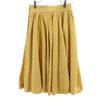 YVES SAINT LAURENT 80s 90s Linen Blend Old Striped Pattern Midi length flare skirt Women Used