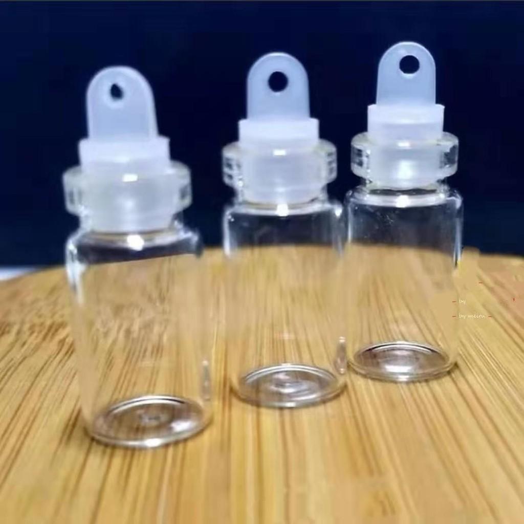 10Pcs Mini Glass Empty Bottle Small Wishing Bottle DIY Jewelry Keychain Pendant Empty Bottle Transparent Hanging Small Bottle