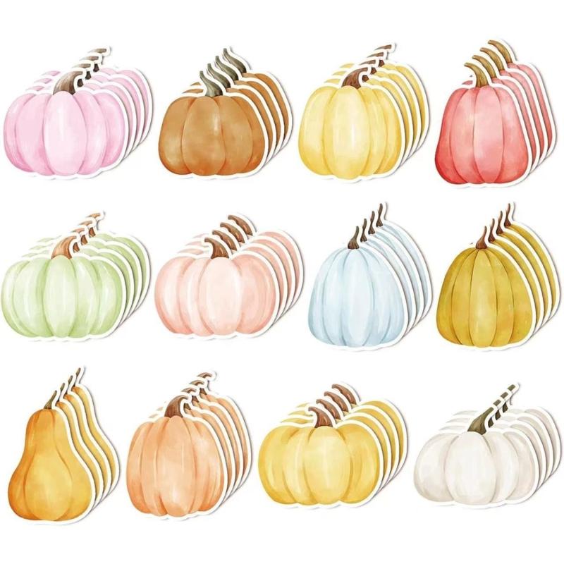 

960 Sheets Cartoon Pumpkin Note Paper Thanksgiving Theme Self Adheive Note Leaf Pinecones Shape Notepads for Student 1