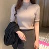2024 Korean Style Women's Slim High Neck Knit Top - Spring/Autumn Layer