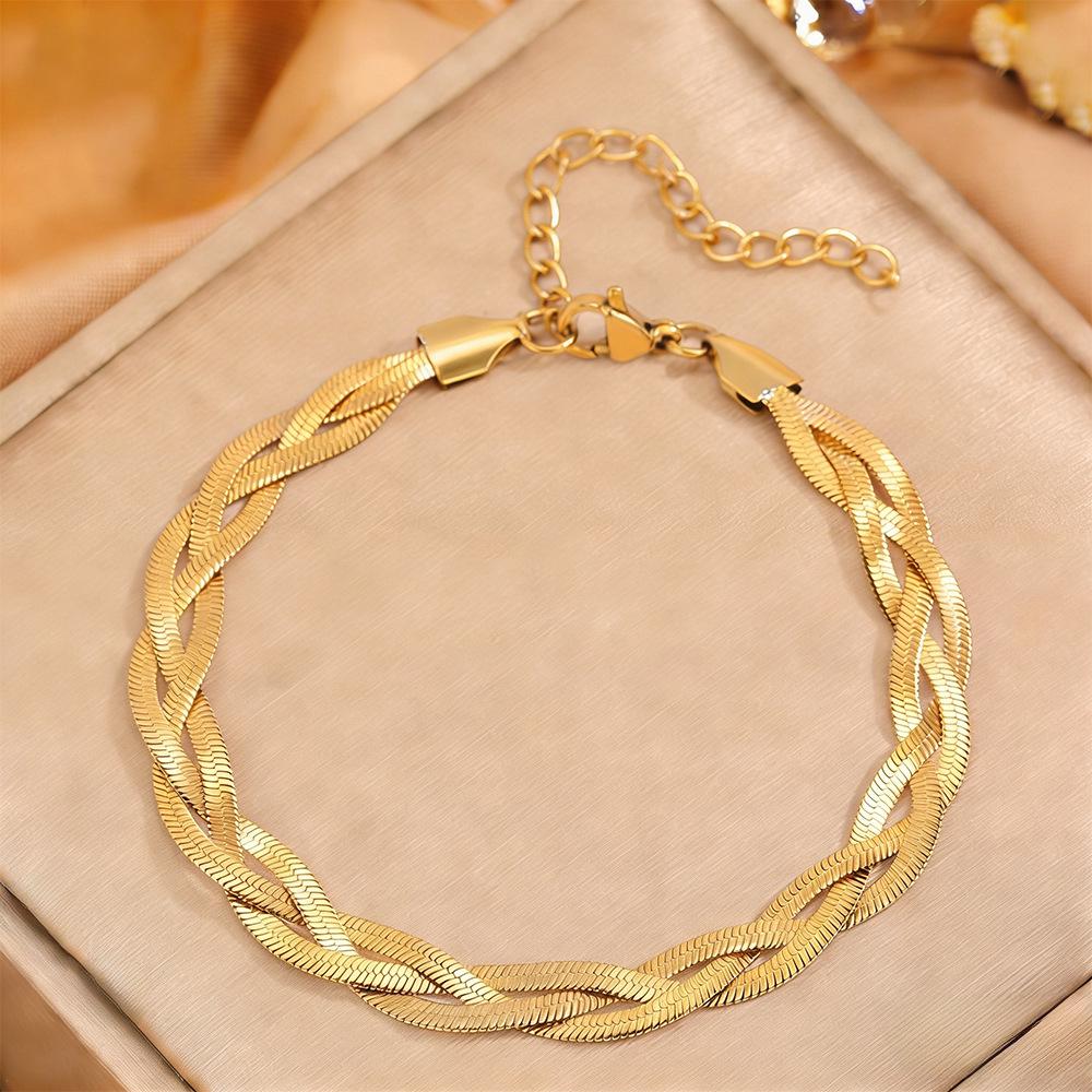 Korean Fashion Titanium Steel Diamond Inlaid Women's Luxury Bracelet