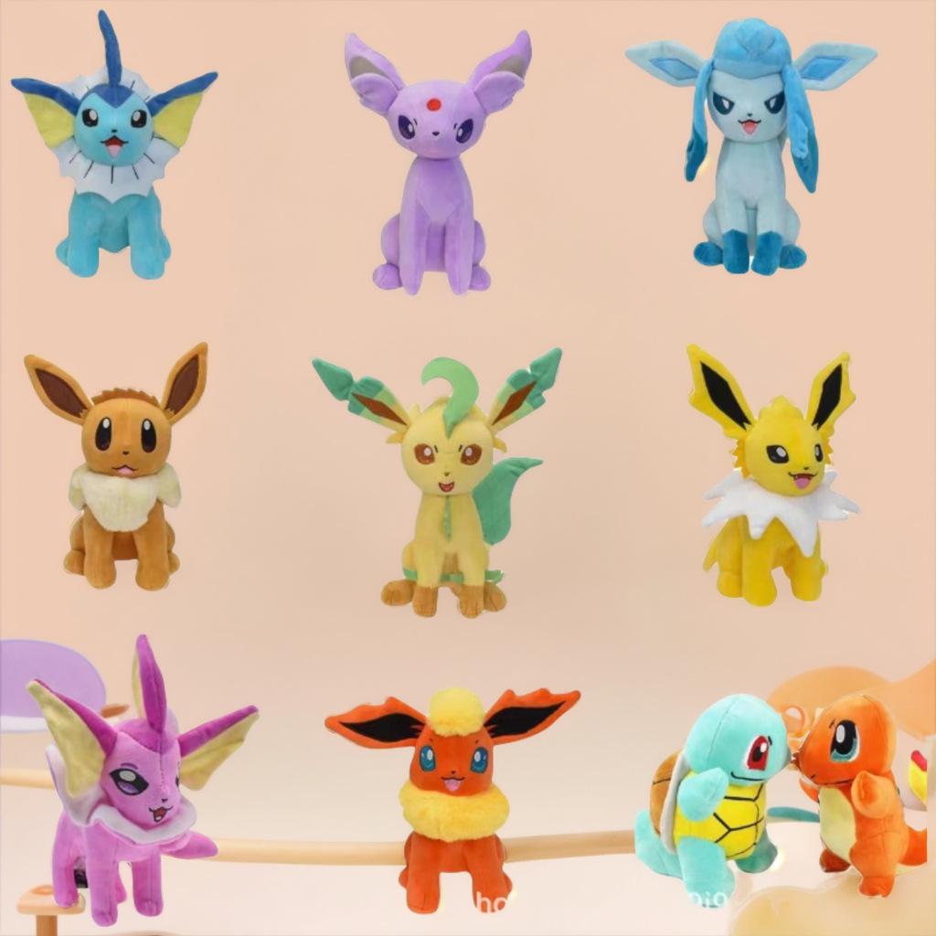 In-Stock Charmander Squirtle Sitting Eevee Ice Fairy Plush Toy