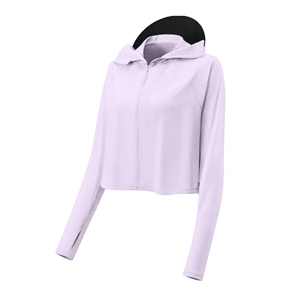 Women's Lightweight Breathable UV Protection Jacket with Hood Long Sleeve Loose Fit Sun Protection Cycling Outerwear