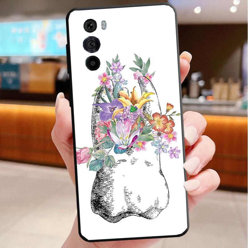 Phone Case For Motorola Edge 50 40 Pro 60 50 40 30 Ultra Neo Fusion Moto G85 G72 G53 G54 G84 G13 G32 Dental Definitions tooth