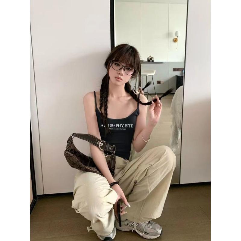 Letter beauty back halter red vest new female summer Spice girls wear slim-fit short strapless top sleeveless