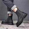 Chelsea Boots Herren 2025 Herbst und Winter Hilfe Britische Smoke Boots Warme Schneestiefel Schwarz Fleece Martin Boots Tide