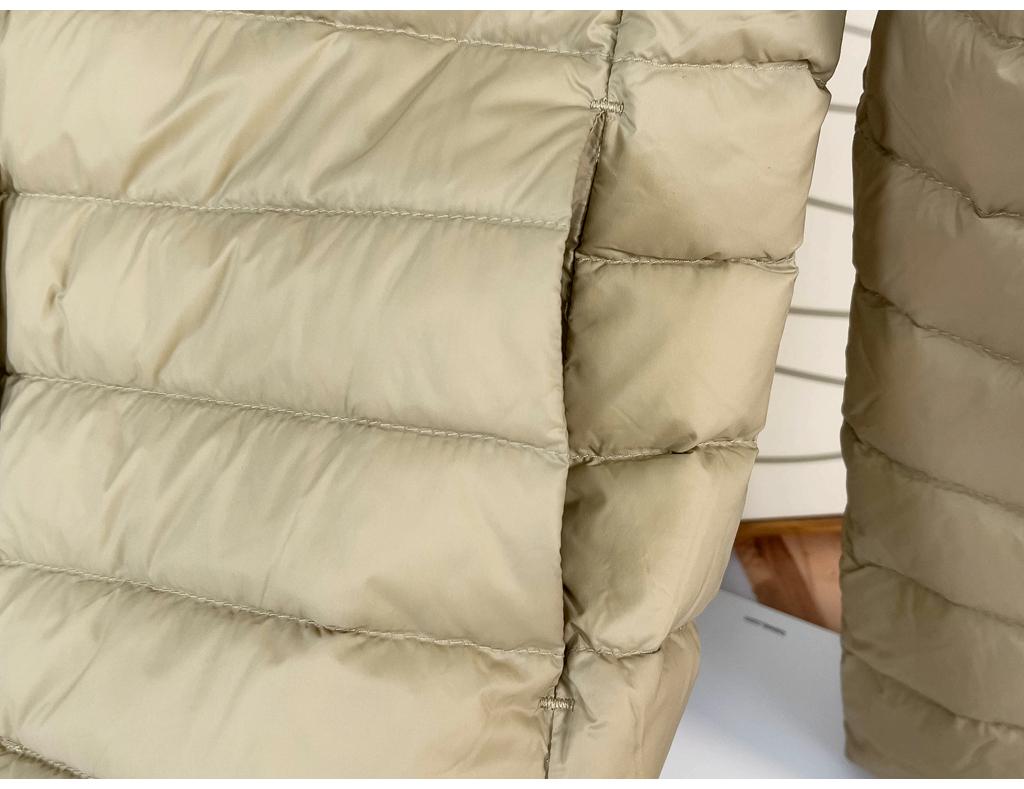 Convertible Round Neck/V-Neck Women's Slim Lightweight Down Jacket - 90% Duck Down, Warm, Packable, Short Outerwear.