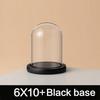 The Bell Jar Glass Cloche with Black Wood Base,Clear Decorative Glass Dome Display Storage Box for Curios Keepsakes