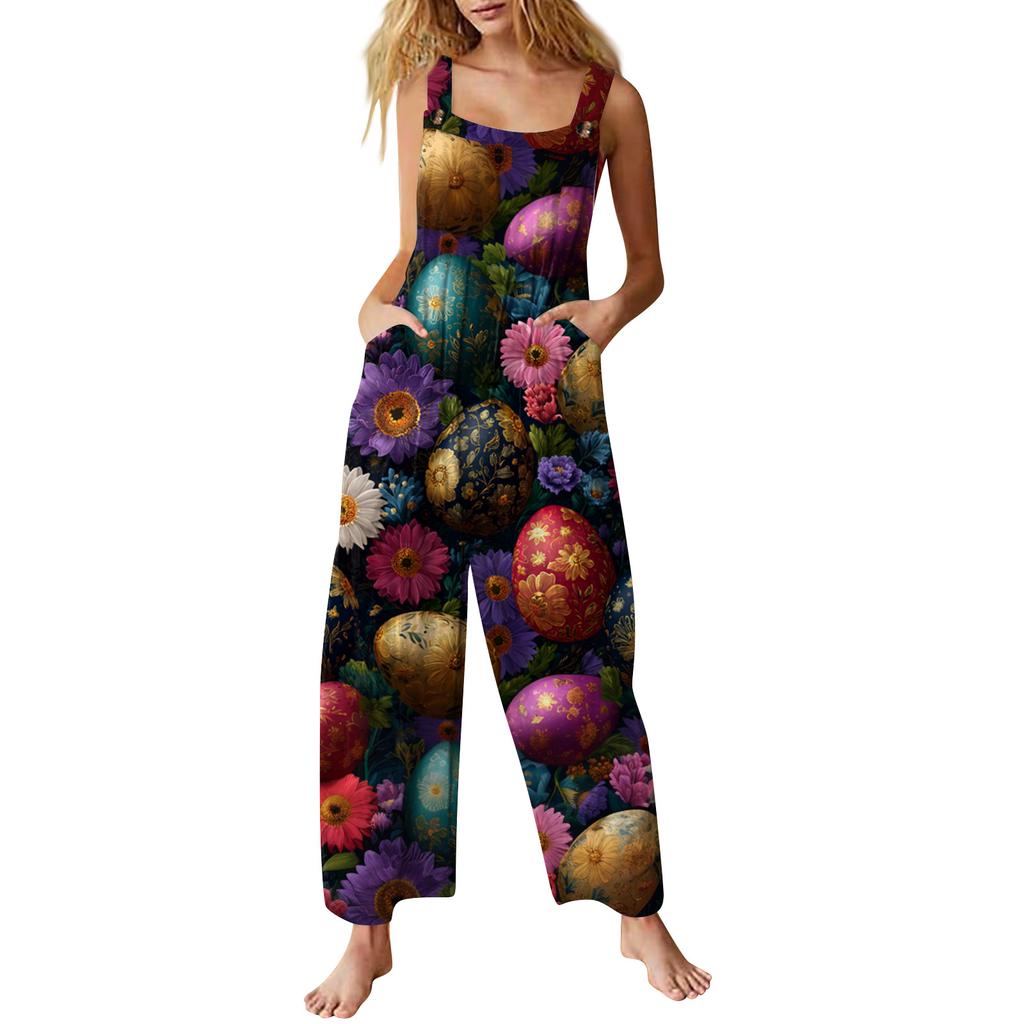 Women's Jumpsuit Printed Casual Loose Jumpsuit