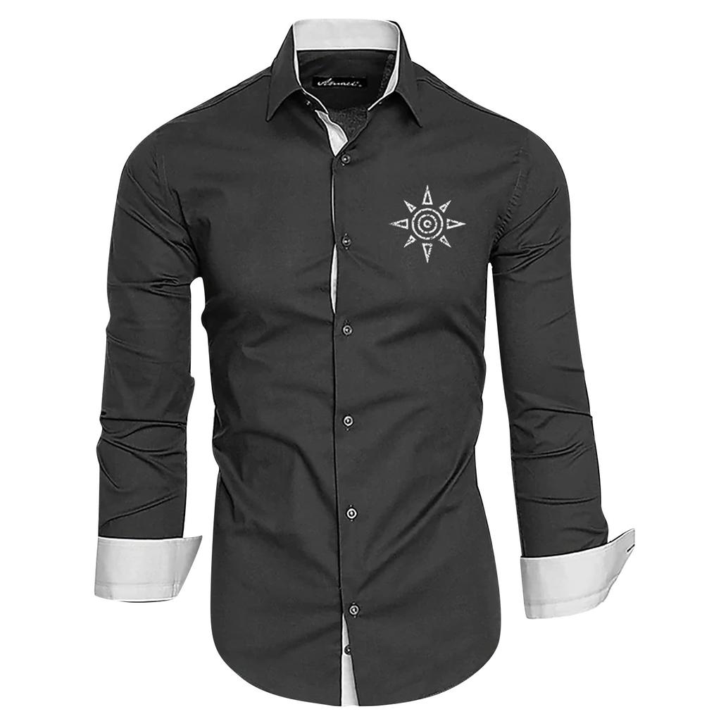 Designer Spring Summer Men's Casual Cotton Linen Solid Color Long Sleeve Shirts Loose Shirts