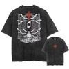 Classic Japan Anime Fullmetal Alchemist Brotherhood Manga Print Tees Loose Oversized Top Men Women Washed Cotton T-shirts