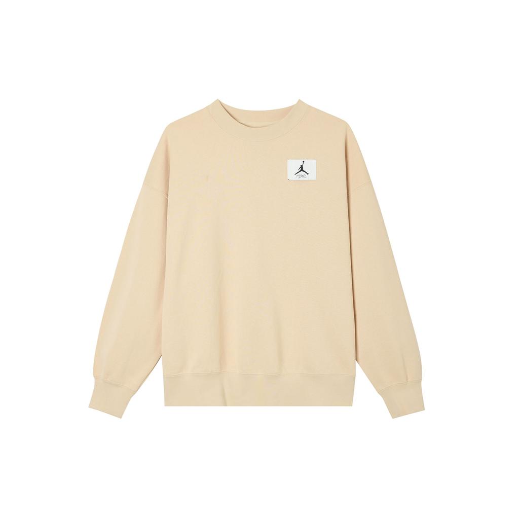 Jordan Logo Embroidered Knit Crewneck Sweatshirt Women Tops Orange DM5190-268