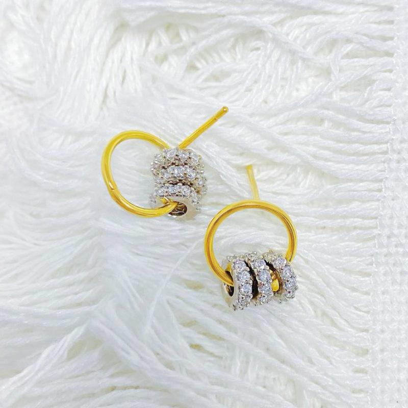 Bao Yi Long S925 Silver Interlocking Hoop Earrings - Elegant Women's Luxury Design