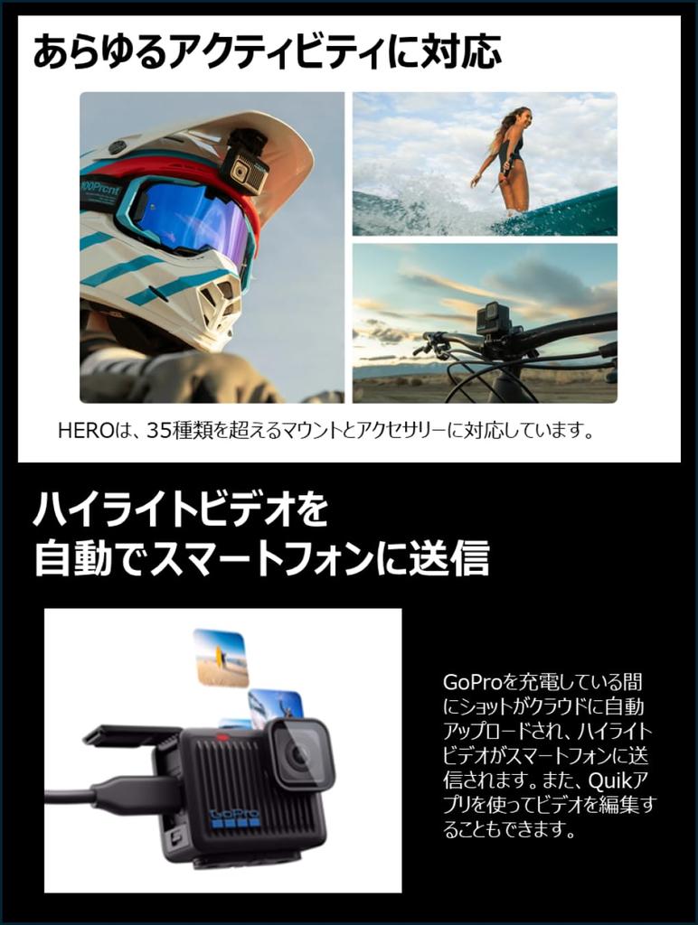 GoPro HERO Action Camera 4K Ultralight 86g Waterproof 2x Slow Motion Touchscreen Built-in CHDHF-131-JP