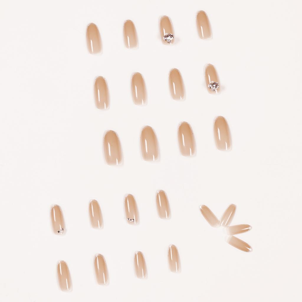 Naked through silver edge French stacking diamond wearing nail art finished fake nail nail nail patch nail patch removable nail piece