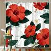 Watercolor White Gardenia Flowers With Green Leaves Waterproof Shower Curtain For Bathroom Decor