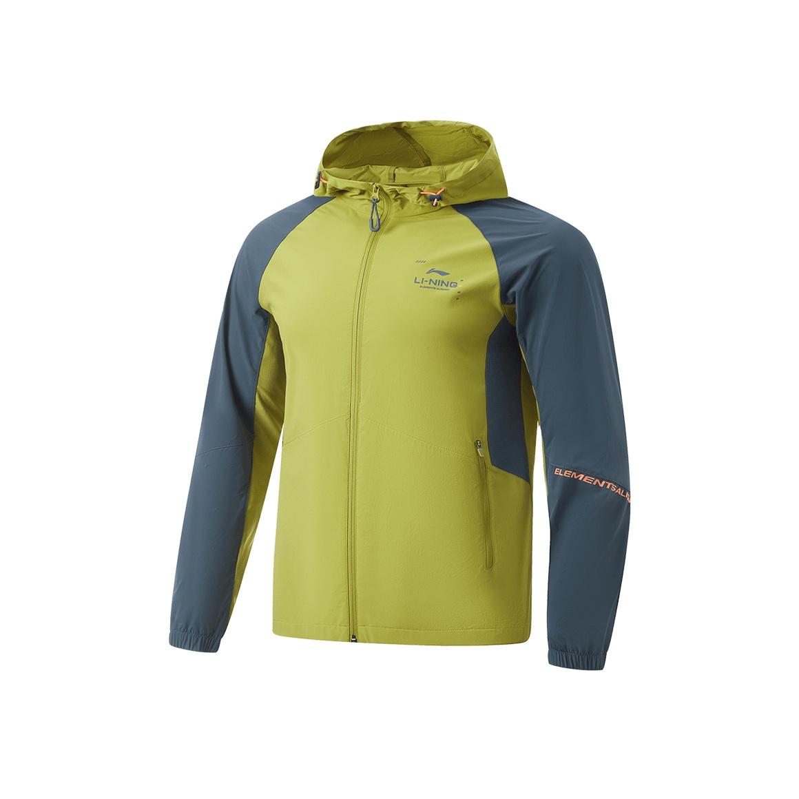 

Ветровка-кардиган с капюшоном и длинным рукавом Li-Ning, водоотталкивающая, спортивная, повседневная, для улицы, легкая куртка, мужская верхняя одежда AFDU157-4 M