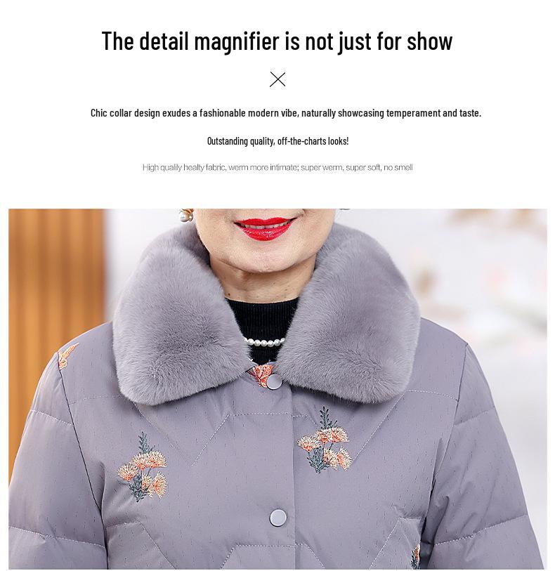 Winter-Daunenjacke für Frauen mittleren Alters und ältere Frauen: Dicker, Stilvoller, Warmer Mantel für Mütter und Großmütter.