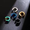 1pair Men's Fashion Hip Hop Stainless Steel Stud Earrings