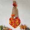Long Hat Thanksgiving Gnome Wreath Large Size Cloth Maple Leaf Garland Artificial Halloween Door Hanging Decoration Wall