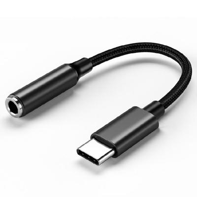 Audio kábel typu C na 3,5 mm, mäkký pletený video kábel pre čistý zvuk a kompatibilitu zariadenia