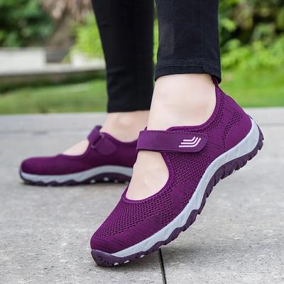 Fashion Non-slip Soft Mom Sneakers 2025 Summer Breathable Mesh Travel Casual Shoes for Women Comfort Lightweight Flat Sport Shoes