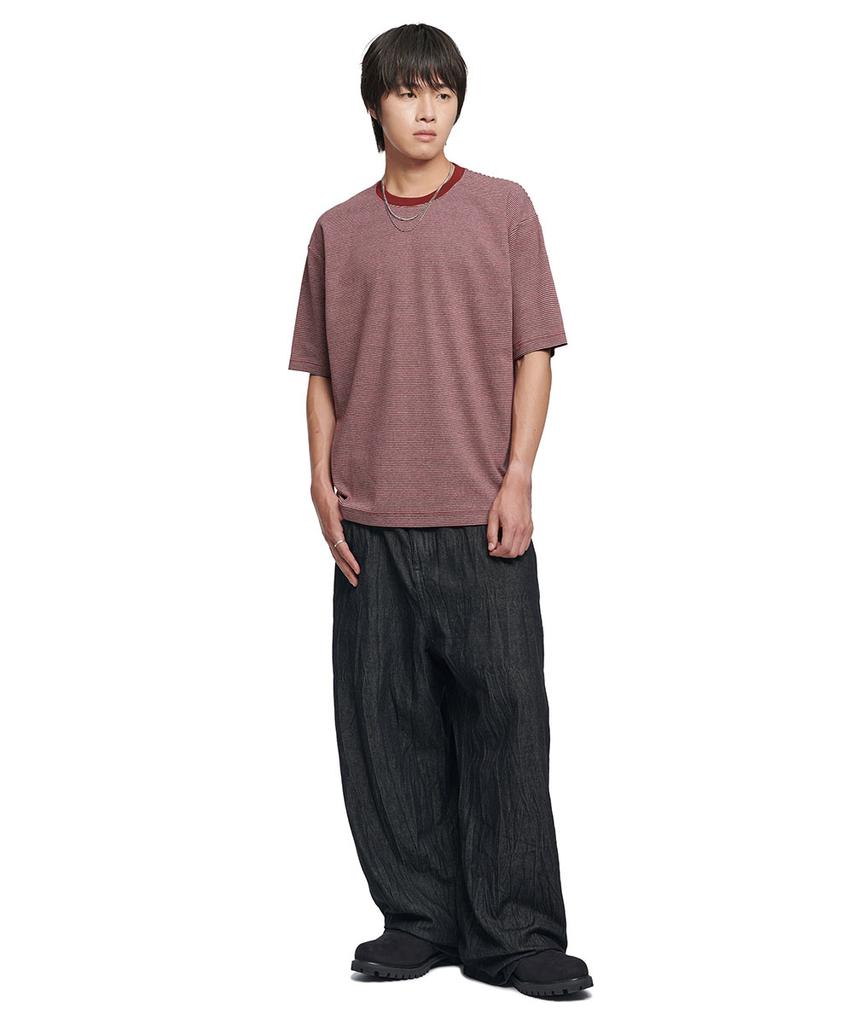 Nomaenyueol Fine Stripe T-Shirt - Burgundy