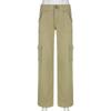 Multi Tasche Neue Einfarbig Cargo Hosen Damen Niedrige Taille Lose High Street 2022 Retro Mode Gerade Denim Hosen Heißer verkauf