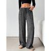 Women's Clothing, New Styles, Casual Pants, Striped, Solid Color, Elastic, Drawstring, Cotton, Straight Leg Pants