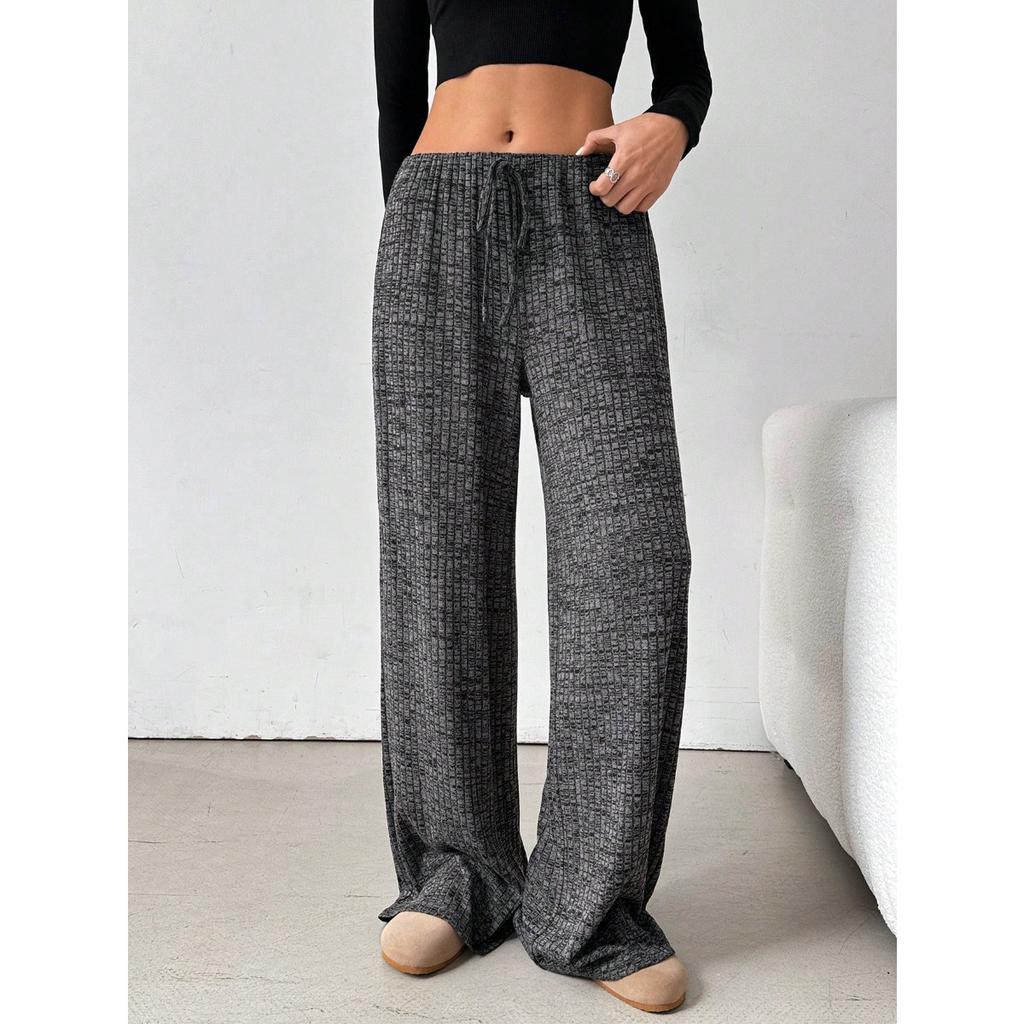 Women's Clothing, New Styles, Casual Pants, Striped, Solid Color, Elastic, Drawstring, Cotton, Straight Leg Pants