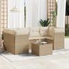VidaXL Garden Lounge Set with Cushions 7 Pcs Beige Braided Resin 3217268