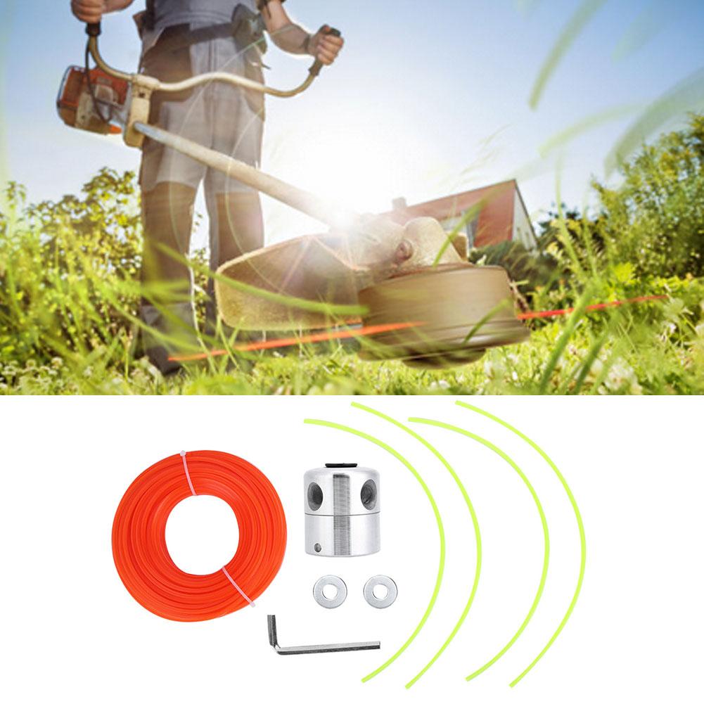 Lawn Mower Aluminum Grass Trimmer Head with Nylon Trimming Line Set Replacement Parts