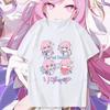 Honkai Impact 3 Kawaii Elysia Fans COS T-shirt Korea Style Japan Anime Printed Unisex T Shirt Summer Fashion Casual Loose Tees