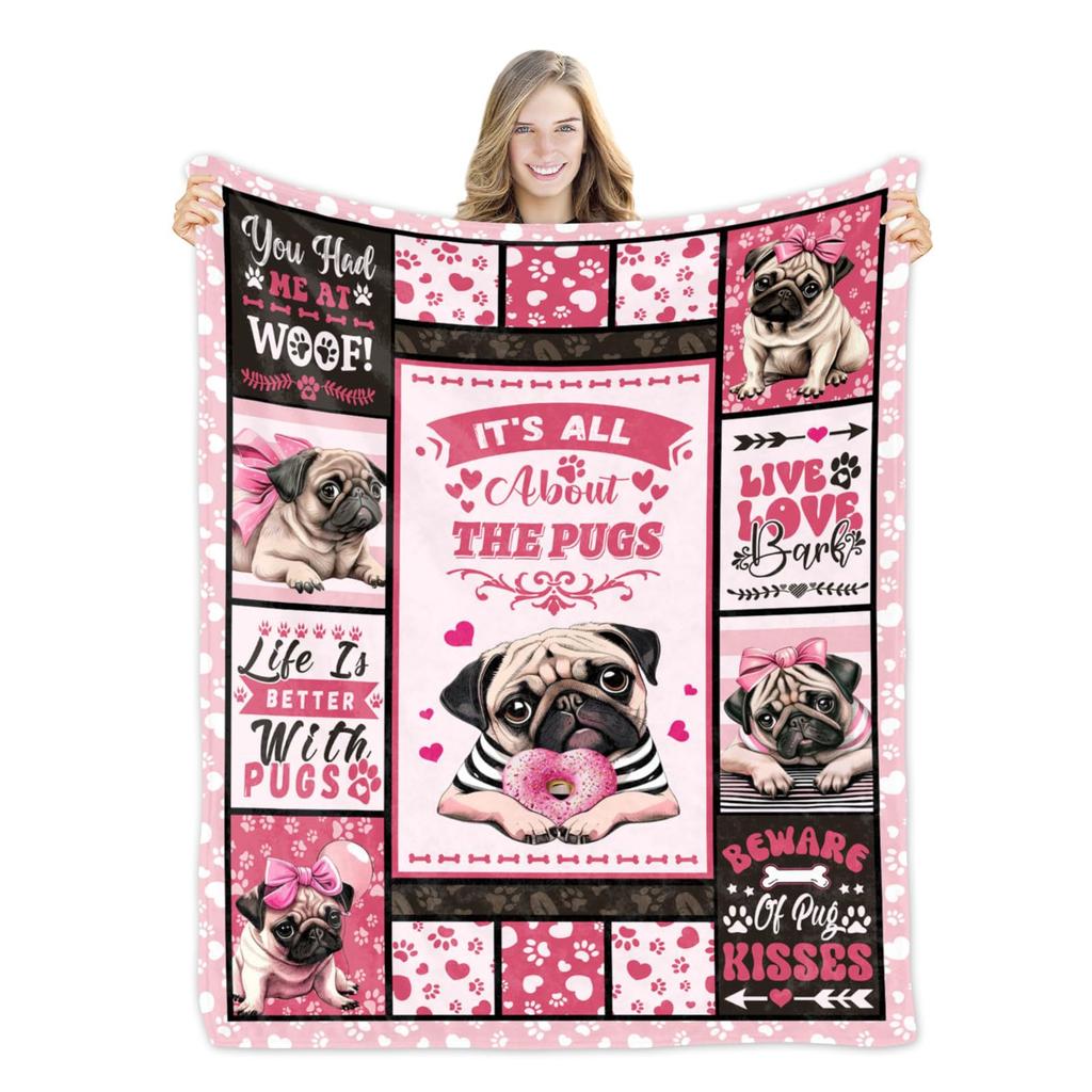 Pug flannel blanket super soft blanket suitable for sofa sheets bedspreads direct supply