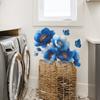 Kreative und verträumte blaue florale Schmetterlings-Hintergrund-Wanddekorationsaufkleber für den Eingang, das Badezimmer