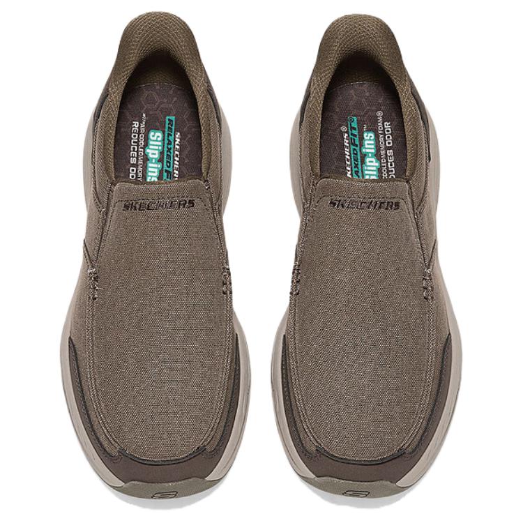 Skechers Slip-Ins Versatile Comfortable Durable Low-Top Casual Shoes Men Sneaker Brown 205803-BRN