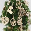 3 Stück Vintage Weihnachten Holzanhänger Ornamente DIY Holzhandwerk Weihnachtsdekorationen Weihnachtsbaum Hängeornamente Geschenke