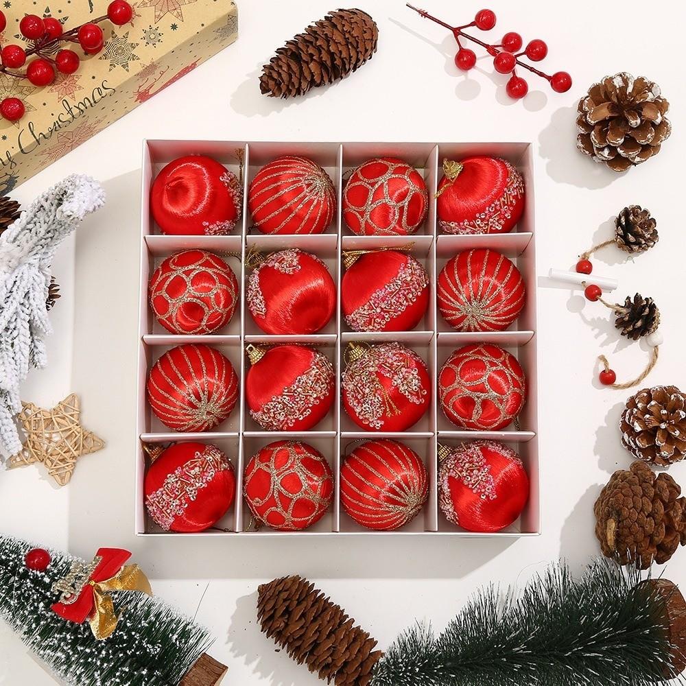 16Pcs/set 16 Pcs Christmas Tree Ornaments 6 CM Hanging Ornaments  Home Decor