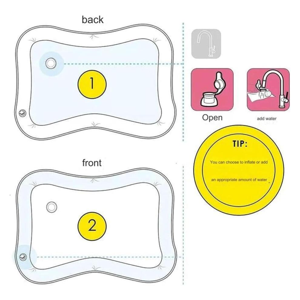 Tummy Time Water Mat Inflatable Play for Pet Water Sensor for Kids, Interactive Cat Play Feel Cool