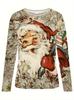 Funny Christmas Ornament Printed T-Shirt Santa Claus Costume 3D Print Men's Long Sleeve T Shirt Harajuku Pullovers Men Clothing