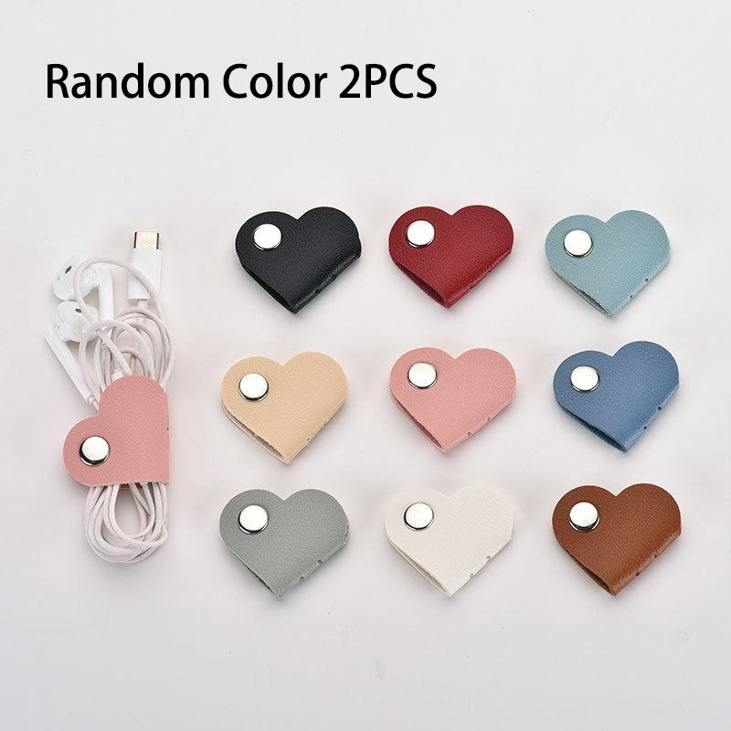 Mini Heart Shape Cable Organizer Vintage Earphone Wire Data Line Clips Cable Winder Tie Cable Management Cord Organizer Office