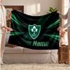 Ireland Rugby Flannel Blanket, Custom Name Text Personalized Soft Throw Blanket Home Decor Gift