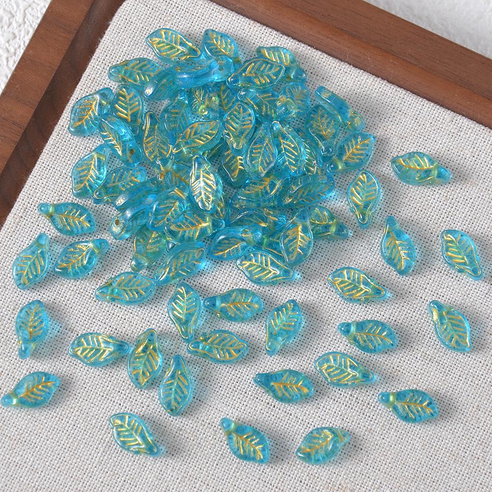 Czech Glass Hollow Maple Leaf Beads for DIY Hair Accessories